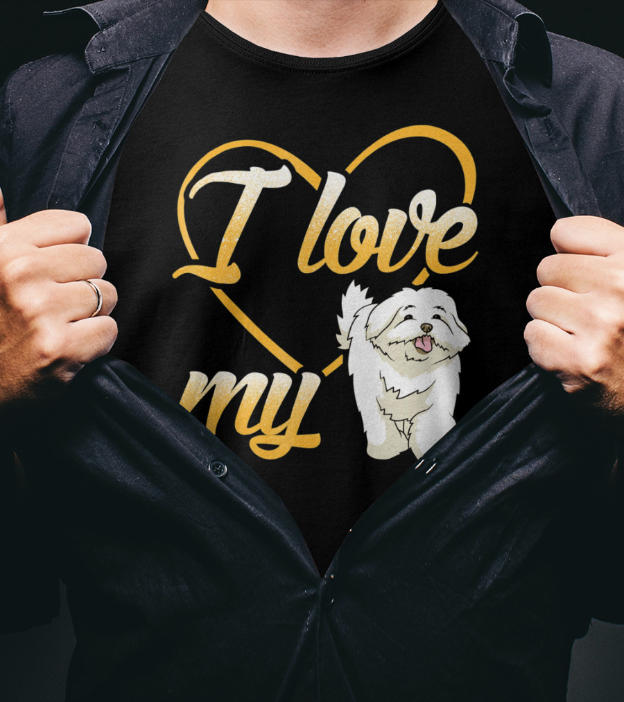 I Love My Maltese Dog Heart T-Shirt
