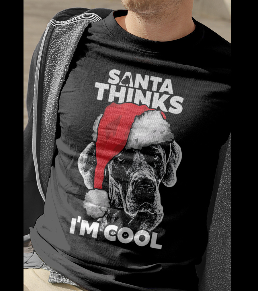 Santa Thinks I'm Cool Great Dane T-Shirt