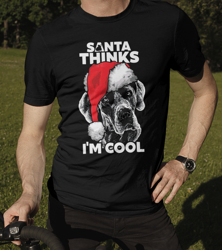 Santa Thinks I'm Cool Great Dane T-Shirt