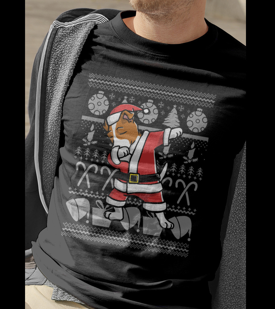 Jack Russell Terrier Dabbing Santa Dog Christmas T-Shirt