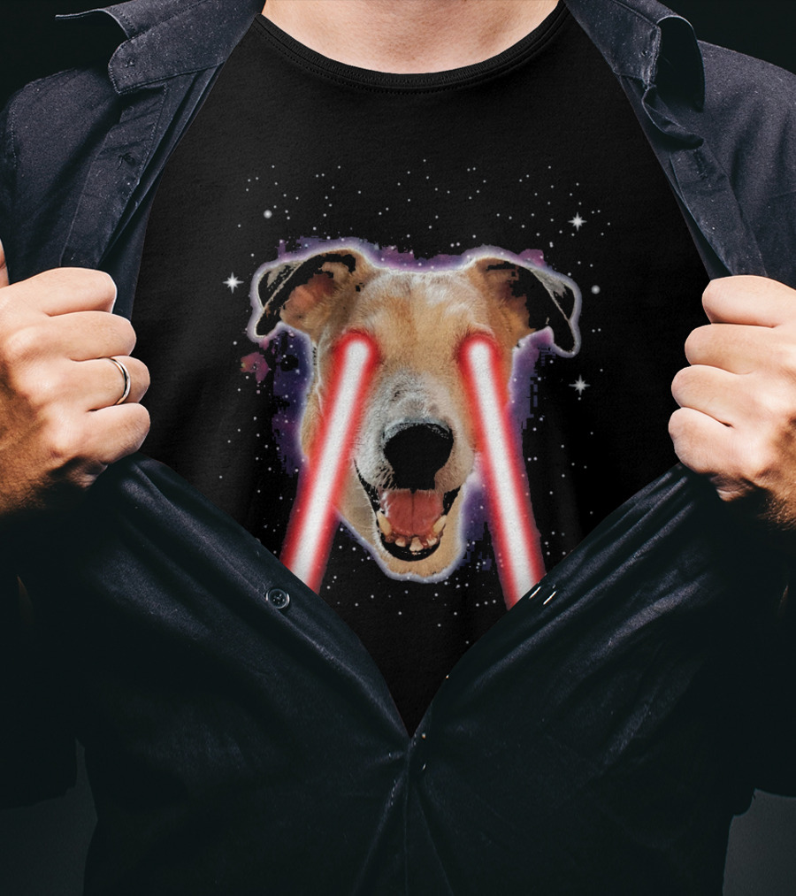 Jack Russell Terrier Laser Eyes Space Dog Astronaut T-Shirt