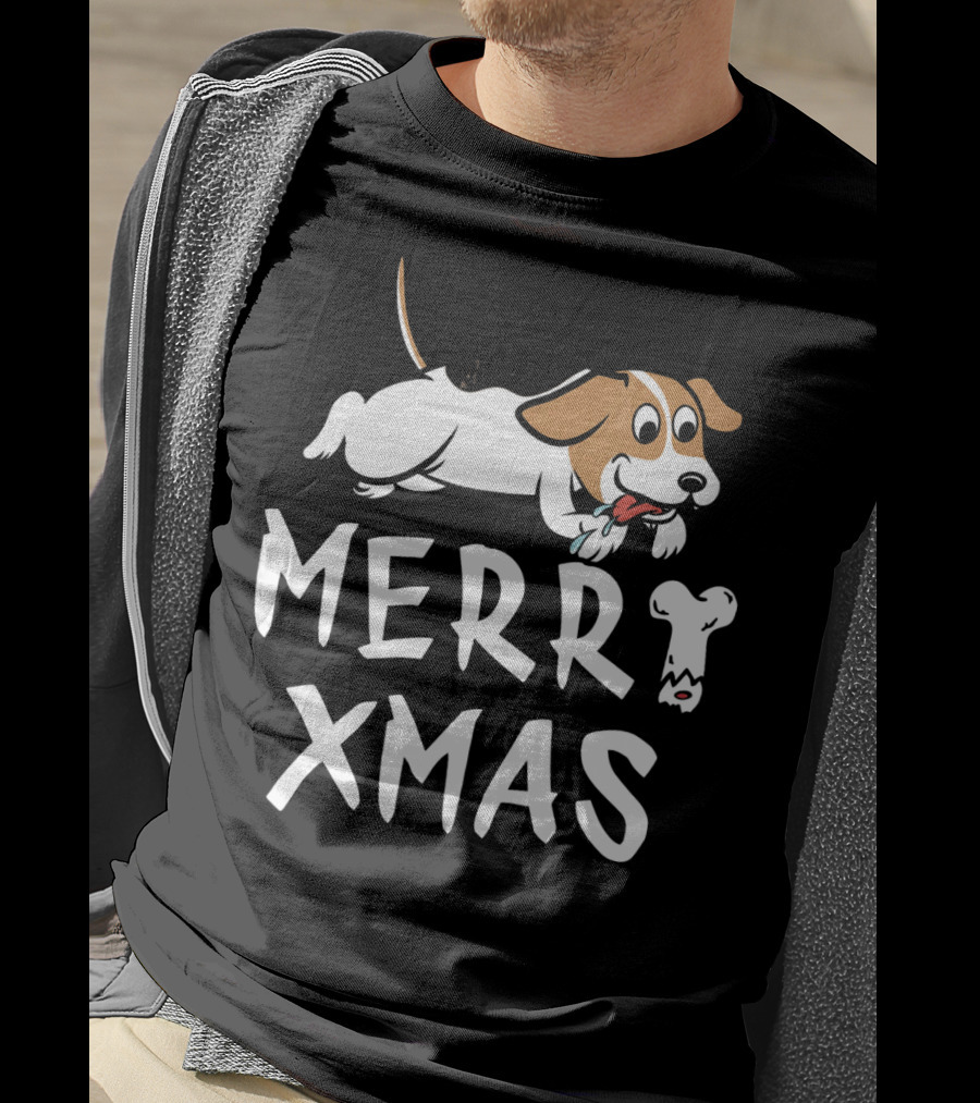Jack Russell Terrier Merry Xmas With Bone T-Shirt
