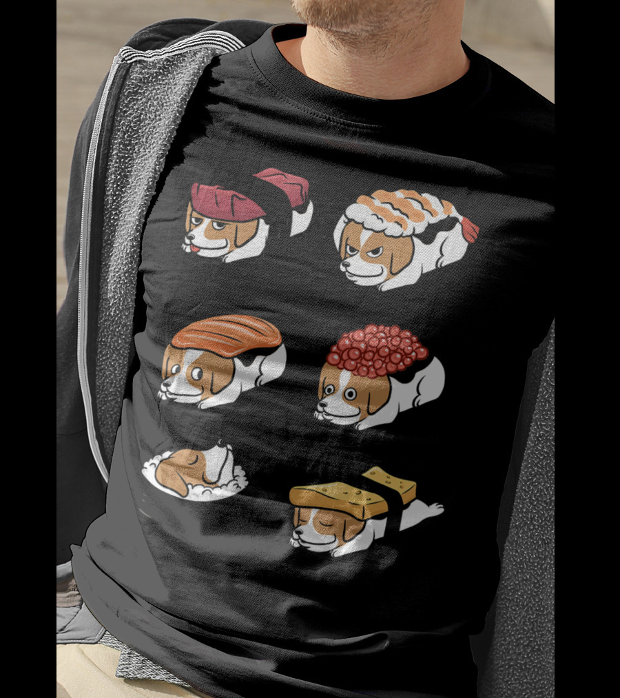 Jack Russell Terrier Nigiri Sushi Funny Dogs Collection T-Shirt