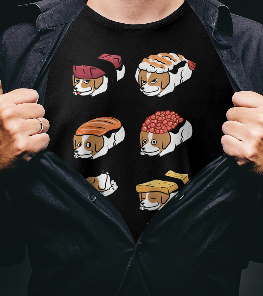 Jack Russell Terrier Nigiri Sushi Funny Dogs Collection T-Shirt