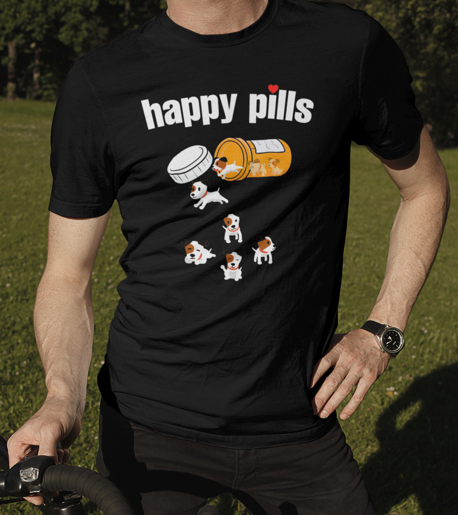 Happy Pills Jack Russell Terrier Funny Dog Love T-Shirt