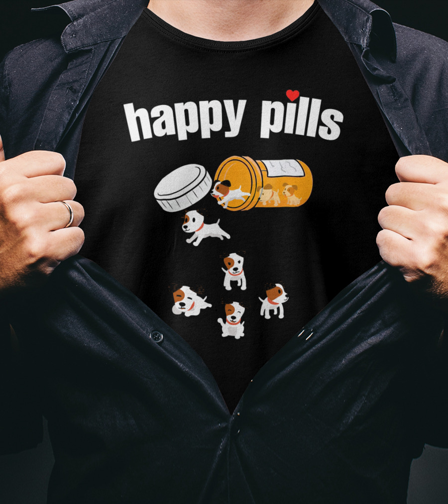 Happy Pills Jack Russell Terrier Funny Dog Love T-Shirt