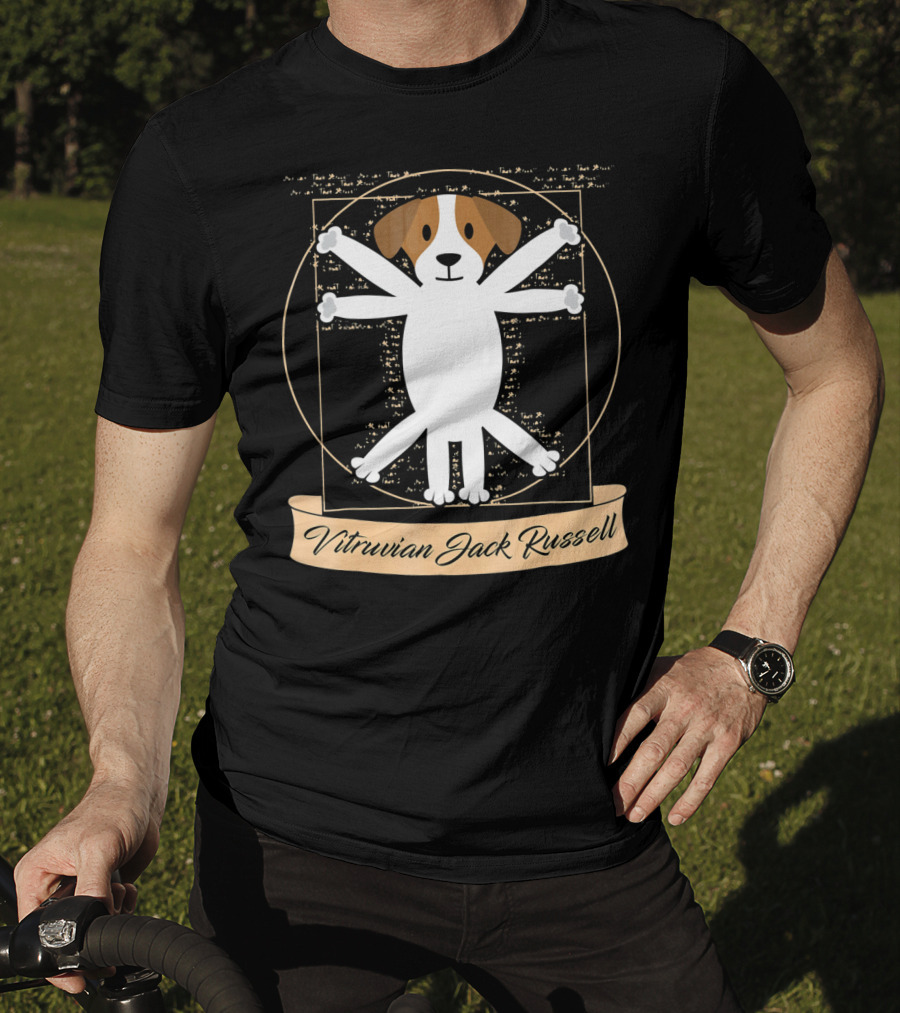 Vitruvian Jack Russell Terrier Man Dog T-Shirt