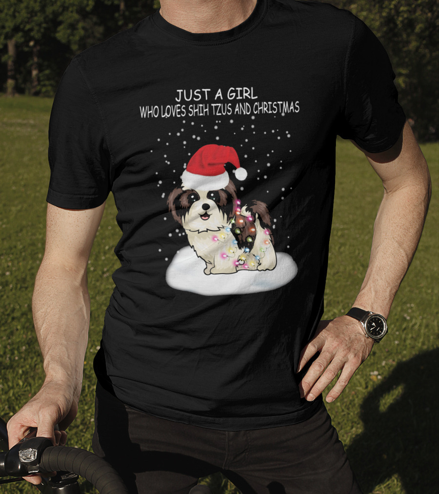 Just A Girl Who Loves Shih Tzu And Christmas T-Shirt