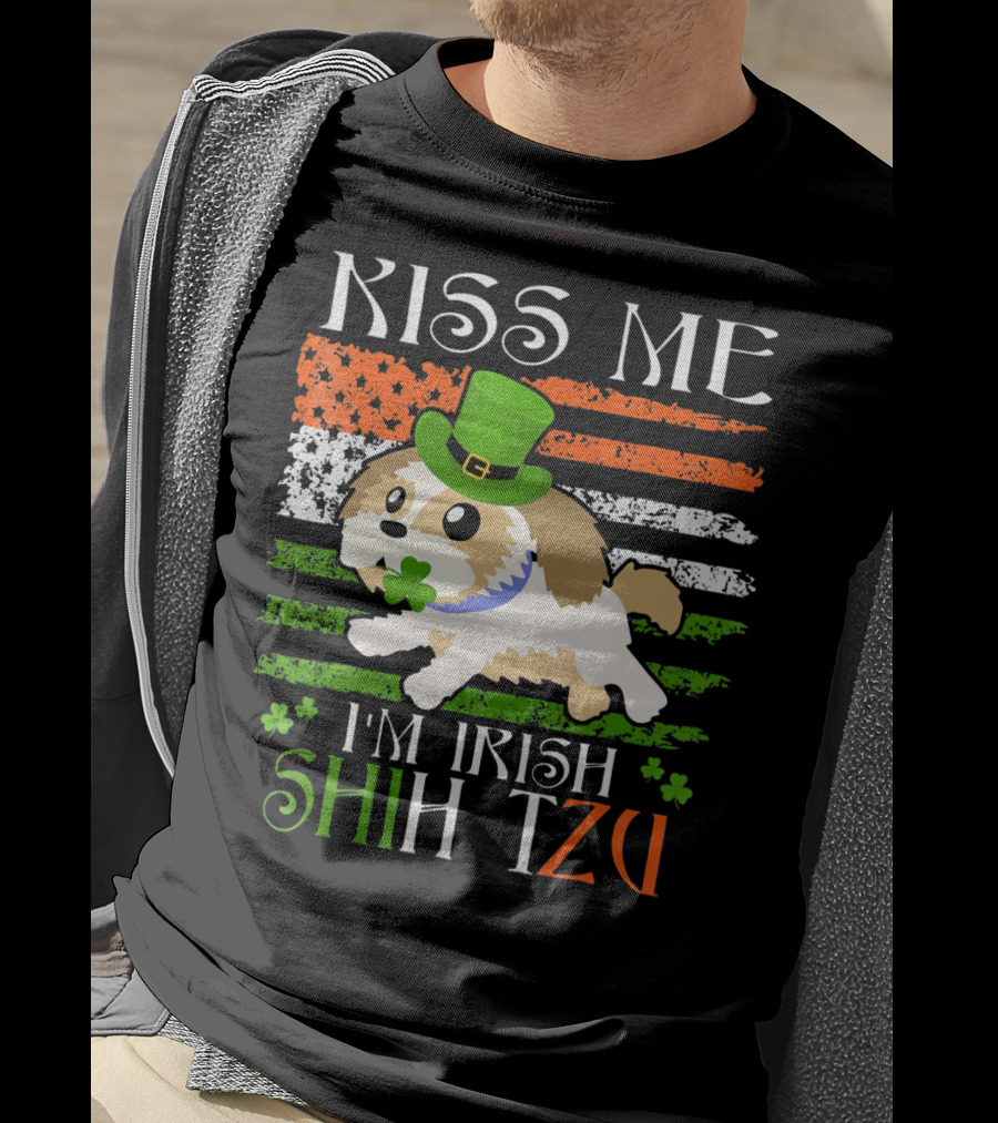 Kiss Me I'm Irish Shih Tzu St Patrick's Day T-Shirt