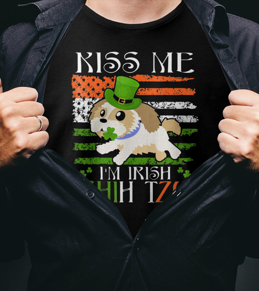 Kiss Me I'm Irish Shih Tzu St Patrick's Day T-Shirt