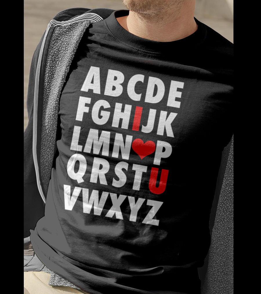 ABC I Love U Alphabet Valentine Slog T-Shirt