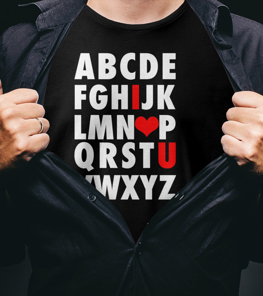 ABC I Love U Alphabet Valentine Slog T-Shirt