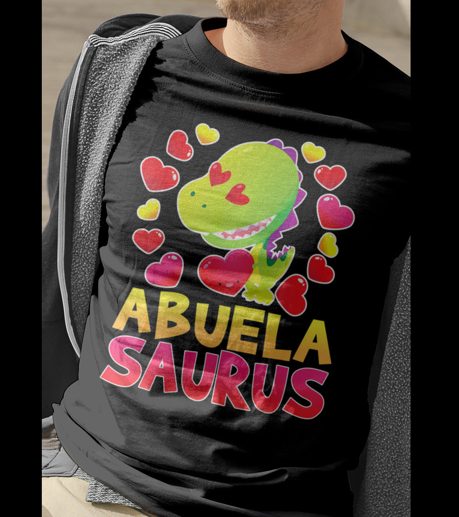 Abuelasaurus Valentines Day Heart Dino T-Shirt