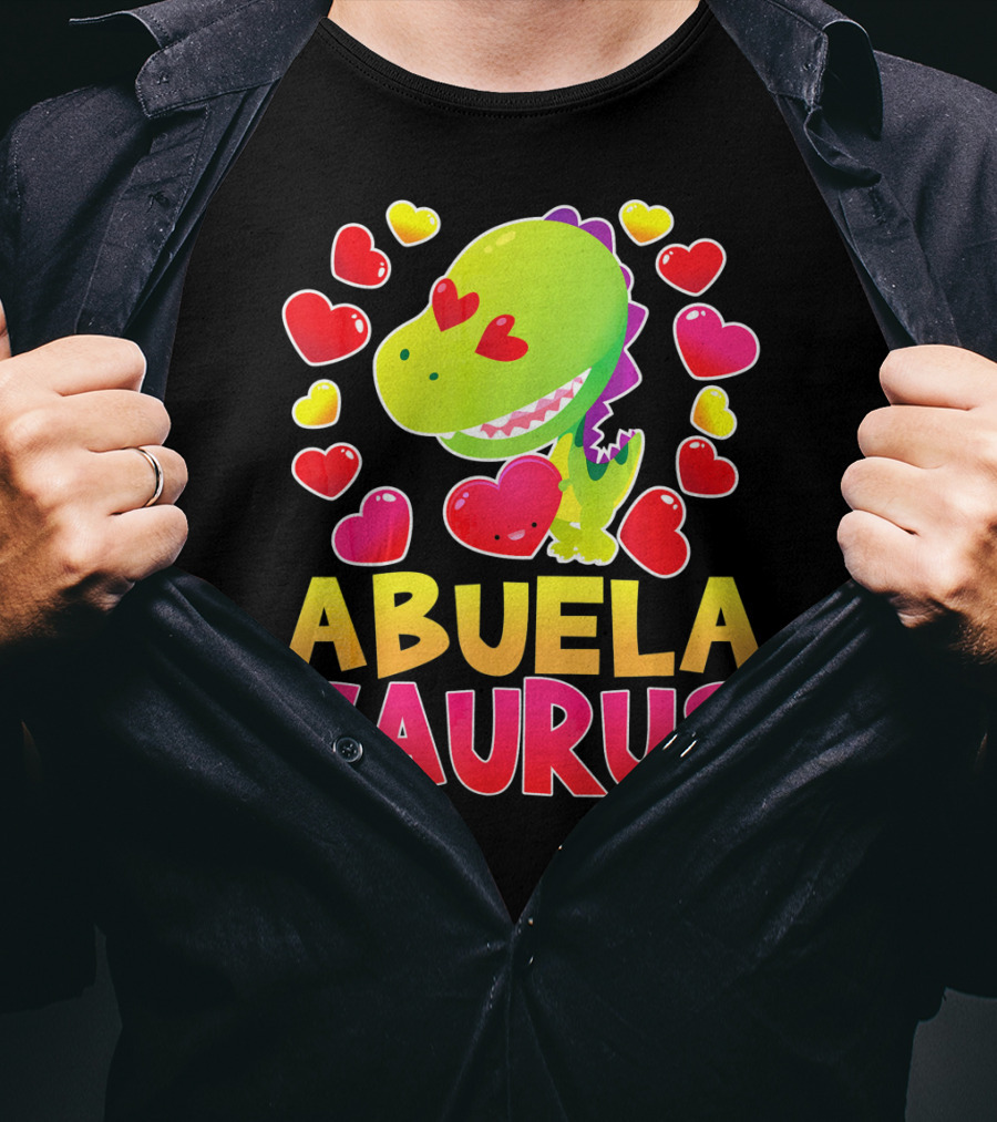 Abuelasaurus Valentines Day Heart Dino T-Shirt