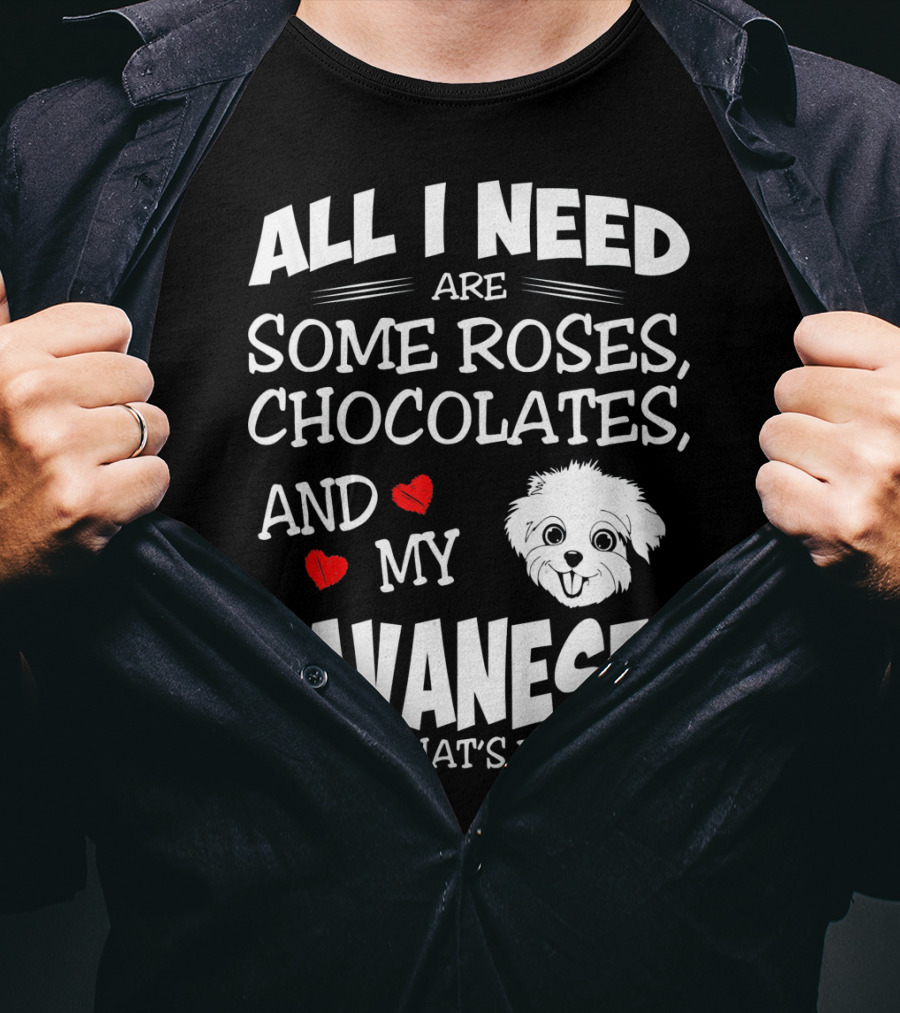 All I Need Are Some Roses Chocolates And My Havanese That's It T-Shirt