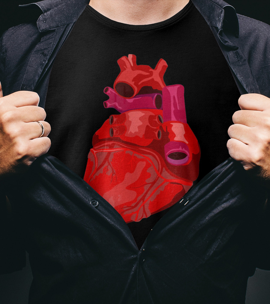 Anatomical Heart Funny Valentines Day Red Heart T-Shirt
