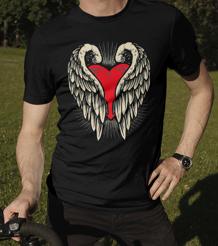 Angel Wings And Heart Valentine's Day T-Shirt