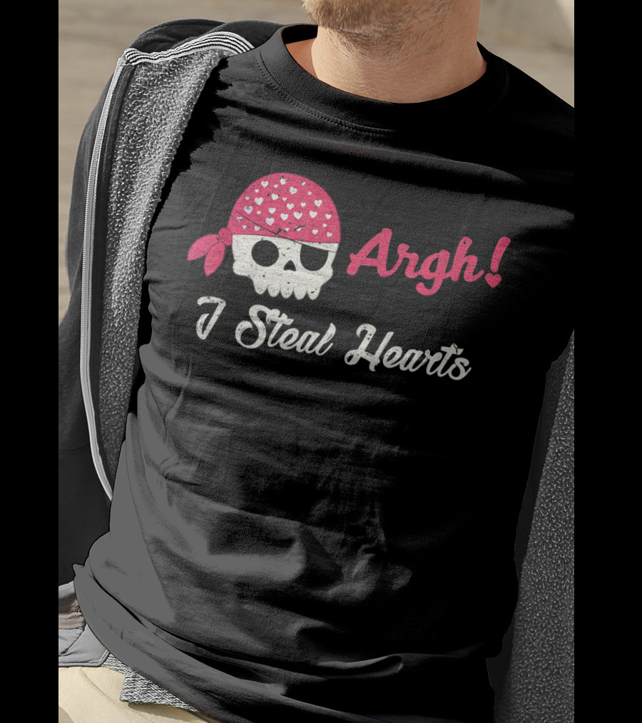 Argh I Steal Hearts Skull Bandana T-Shirt