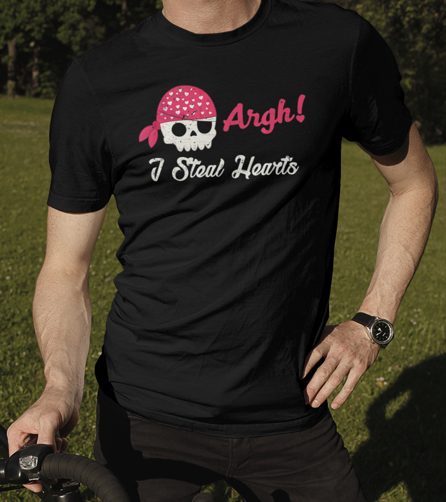 Argh I Steal Hearts Skull Bandana T-Shirt