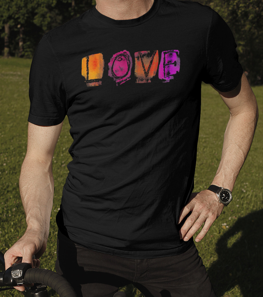 Love Colorful Watercolor Block Style Vibrant Letters T-Shirt