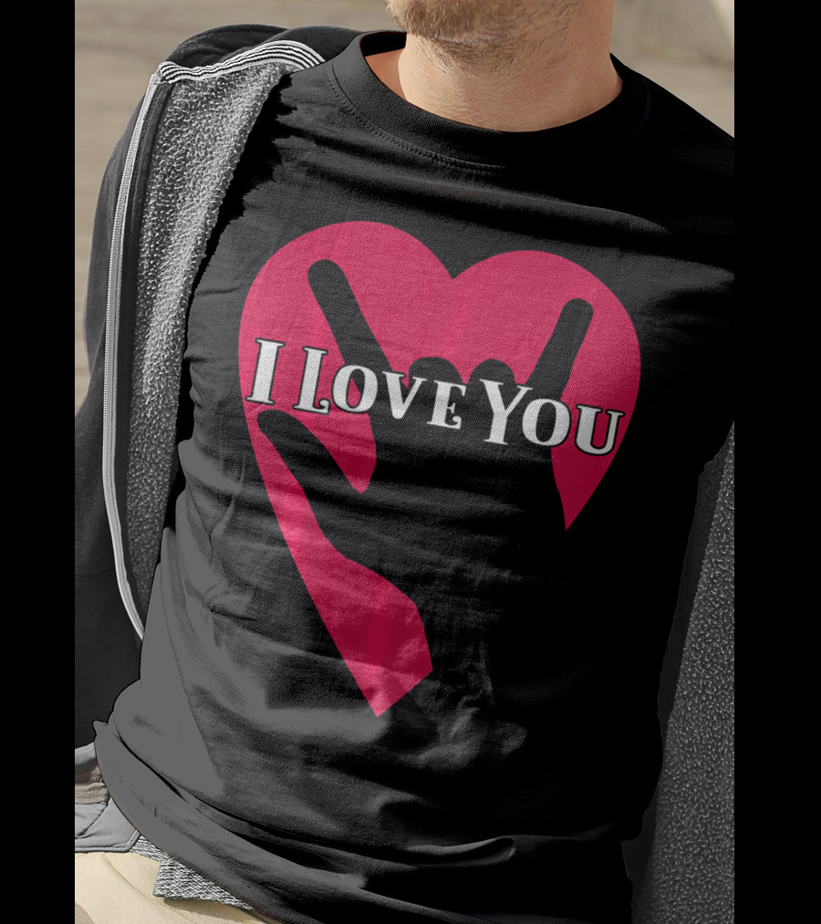 I Love You American Sign Language ASL Hand Heart T-Shirt