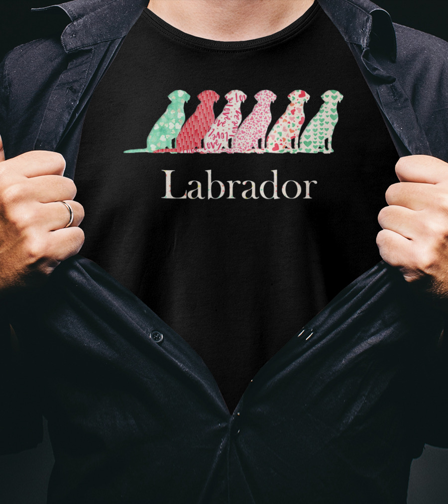 Labrador Love Hearts Valentine's Day Labrador Retriever T-Shirt