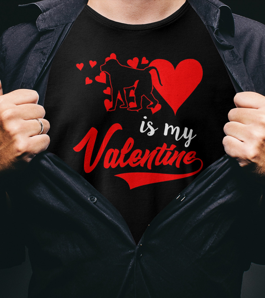 Baboon Love Heart Is My Valentine T-Shirt