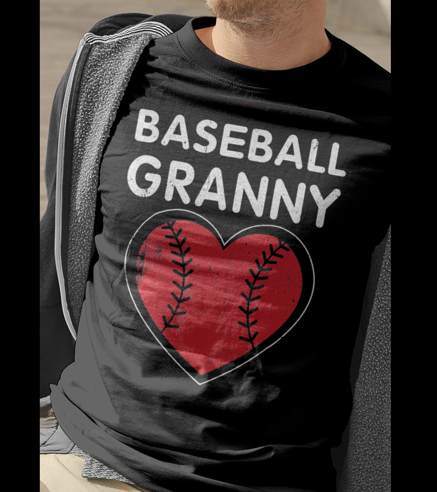 Baseball Granny Heart Birthday Valentine T-Shirt