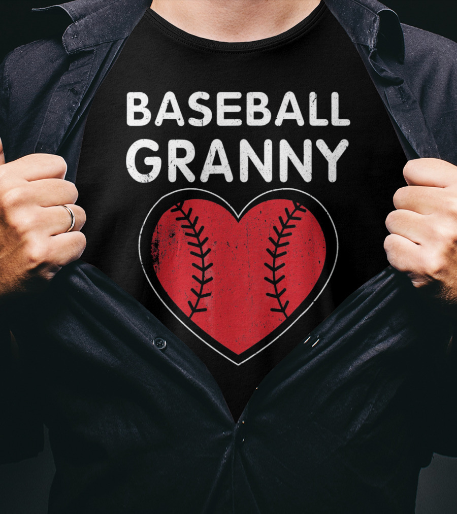 Baseball Granny Heart Birthday Valentine T-Shirt