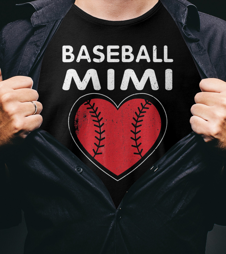 Baseball Mimi Heart Valentine T-Shirt
