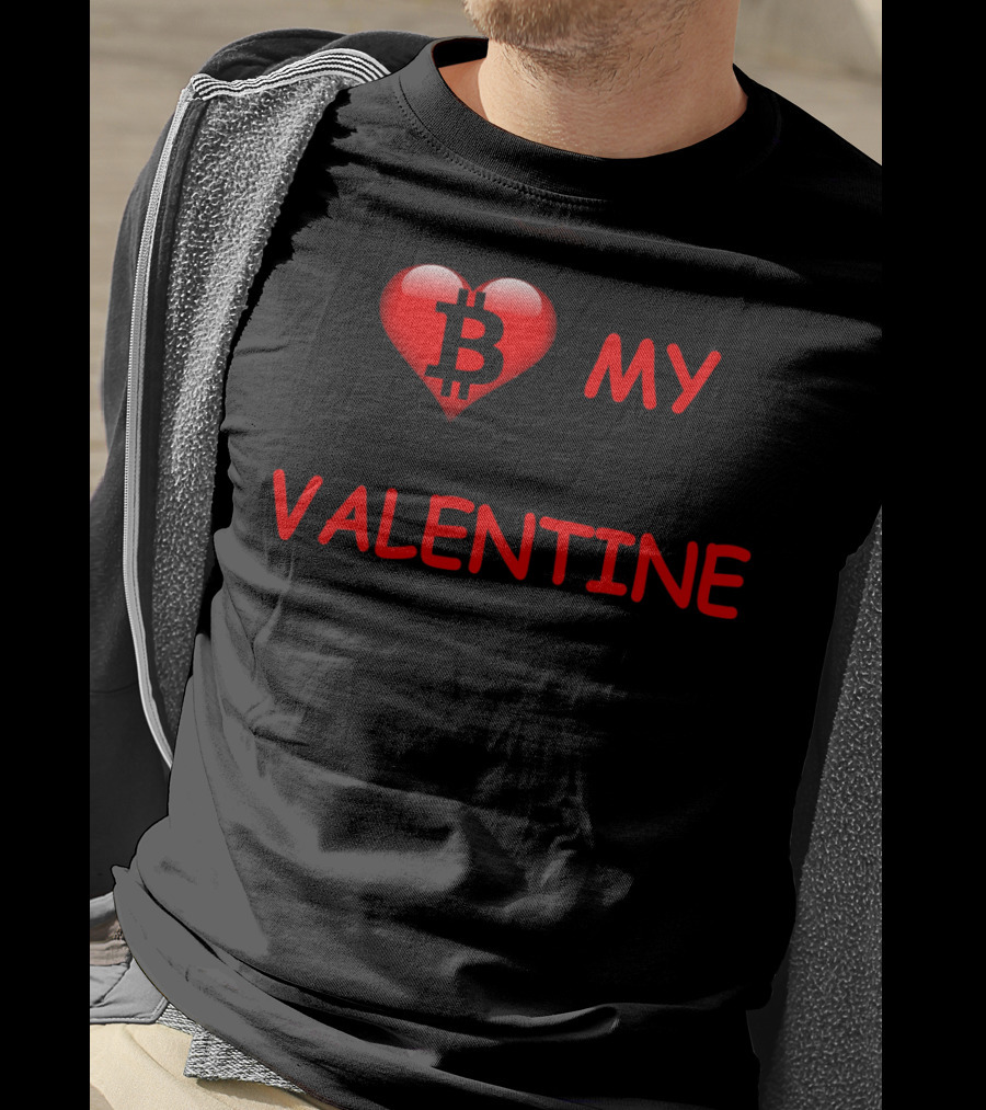 Be My Valentine Bitcoin Heart T-Shirt