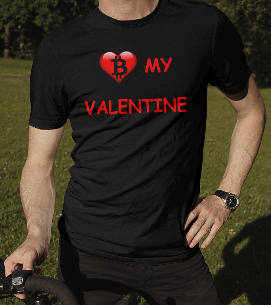 Be My Valentine Bitcoin Heart T-Shirt