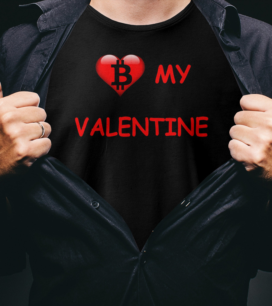 Be My Valentine Bitcoin Heart T-Shirt