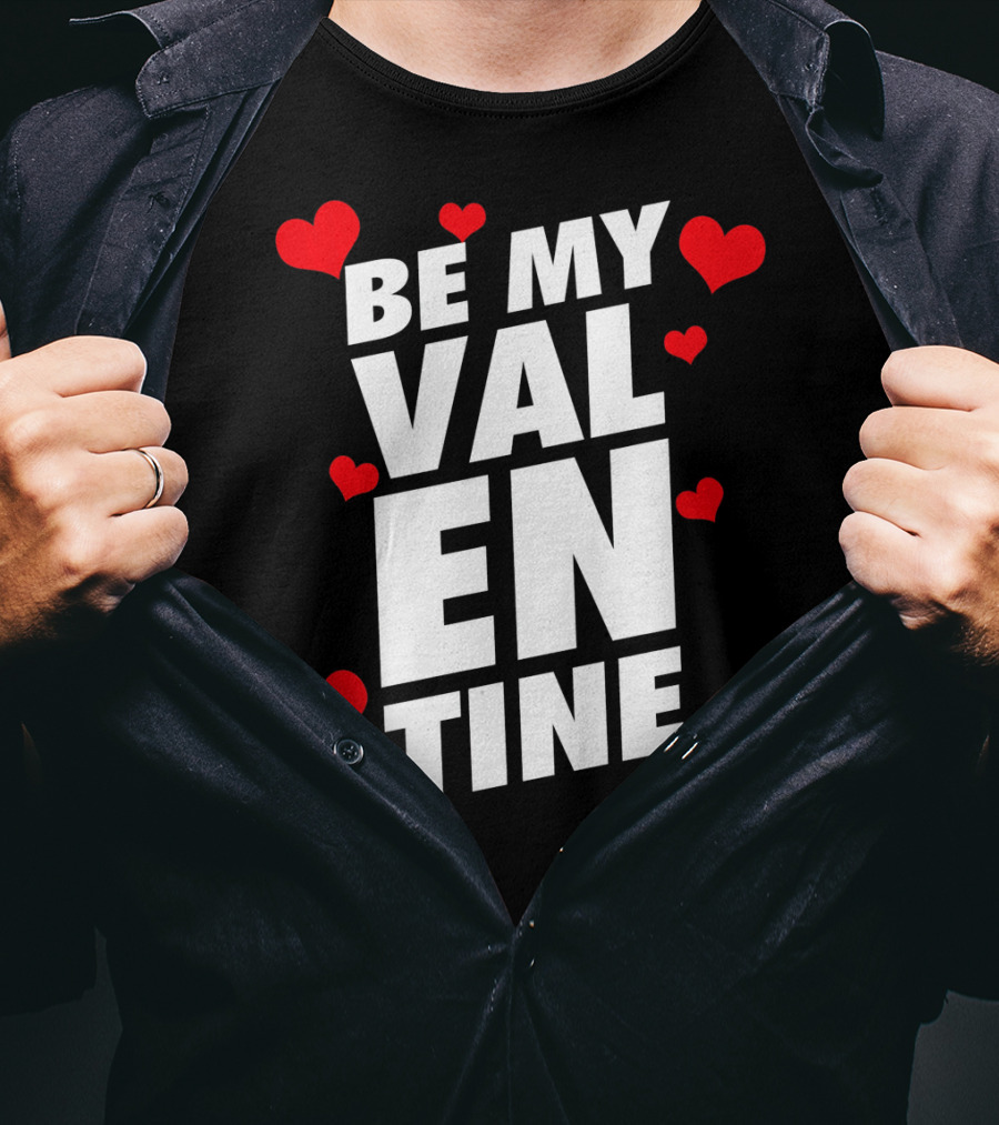 Be My Valentine Stylish Valentines Day Hearts T-Shirt