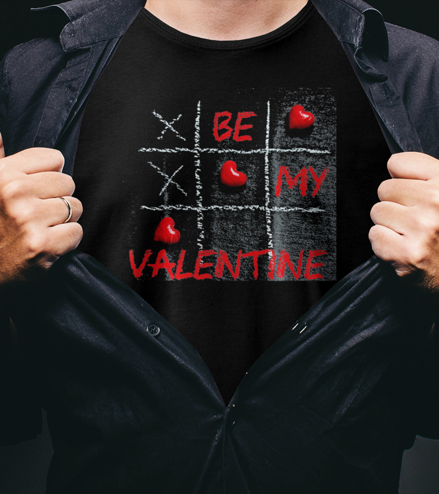 Be My Valentine Tic Tac Toe Hearts T-Shirt