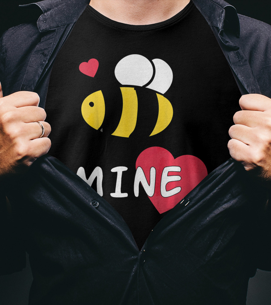 Bee Mine Valentine's Day Puns With Hearts T-Shirt