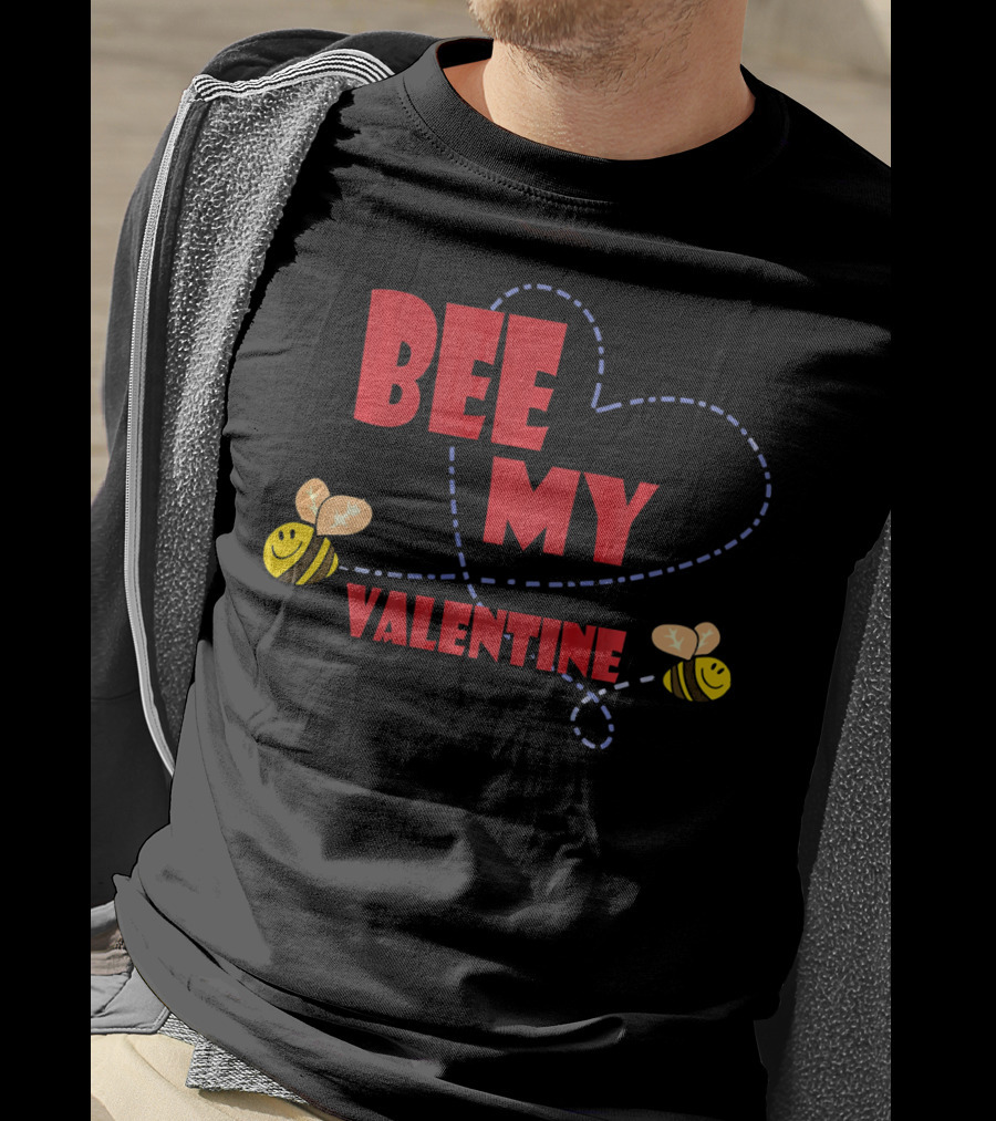 Bee My Valentine Beekeeper Cou With Heart And Bees T-Shirt