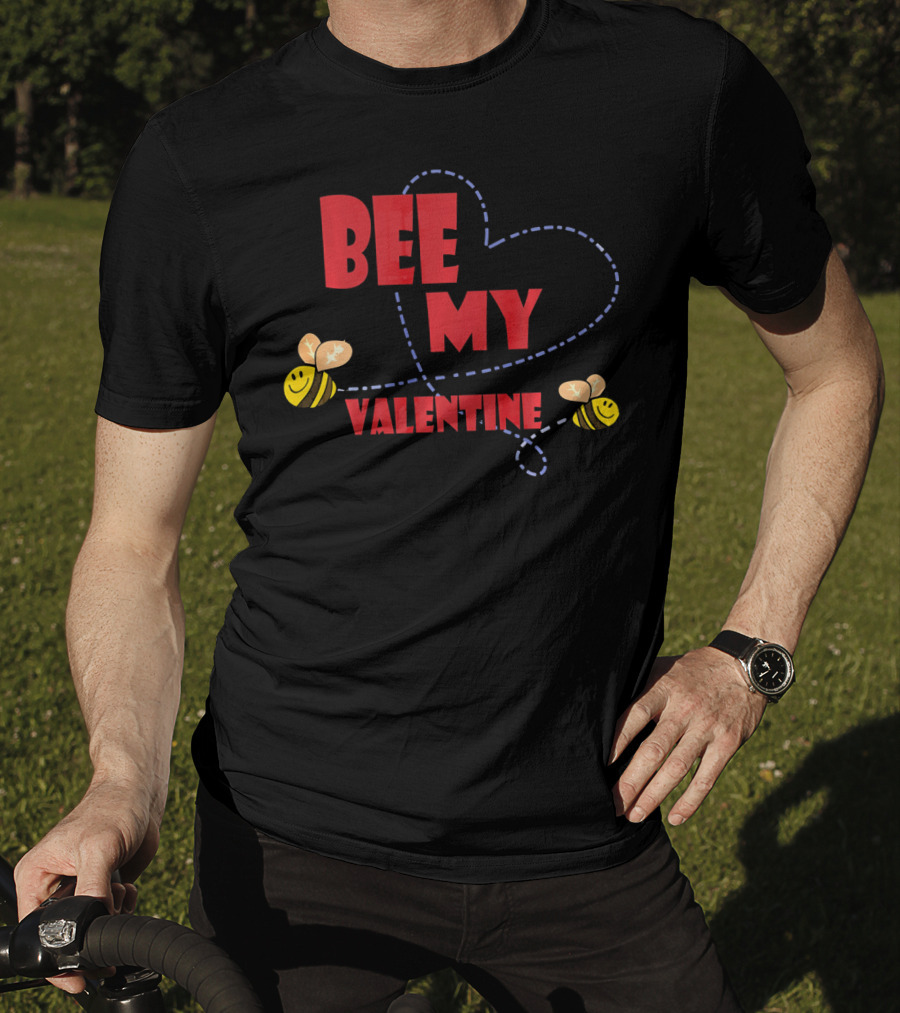 Bee My Valentine Beekeeper Cou With Heart And Bees T-Shirt