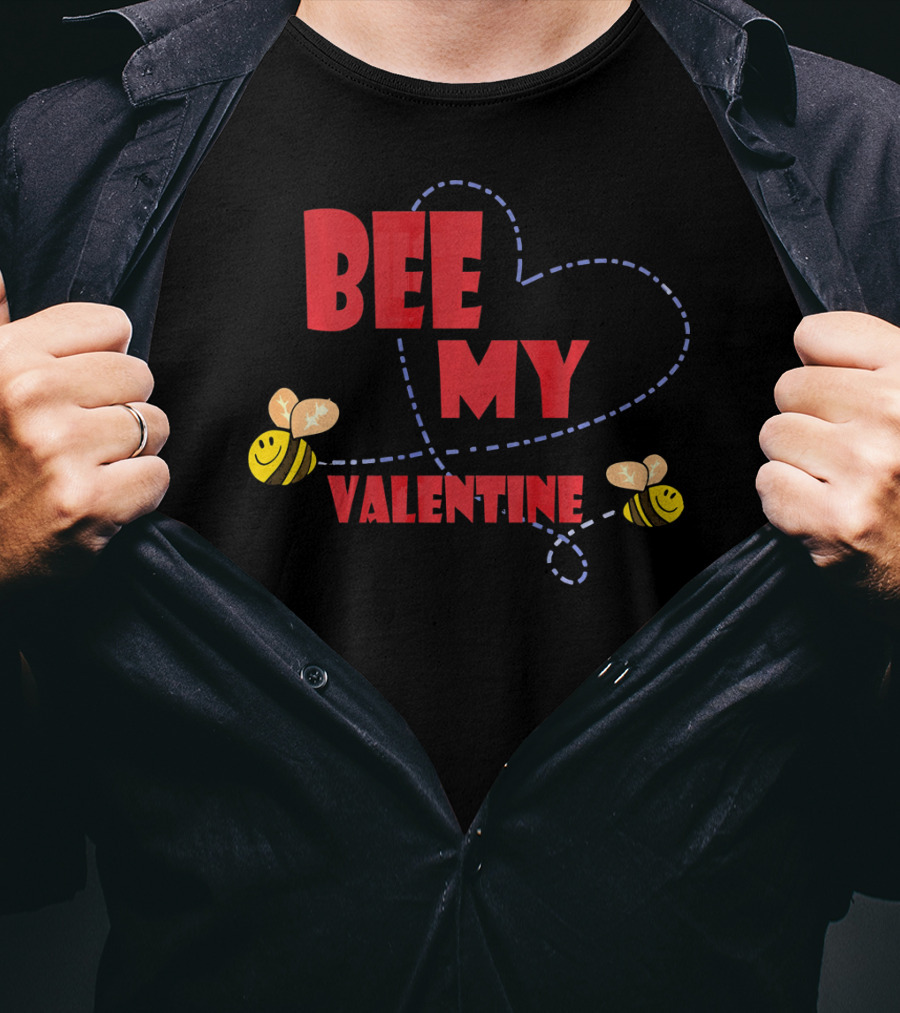 Bee My Valentine Beekeeper Cou With Heart And Bees T-Shirt
