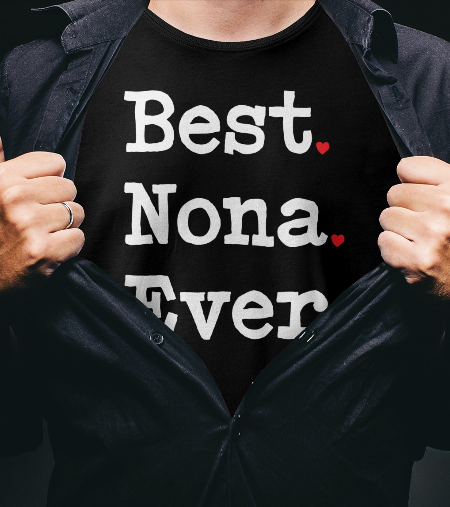 Best Nona Ever Valentin Hearts T-Shirt