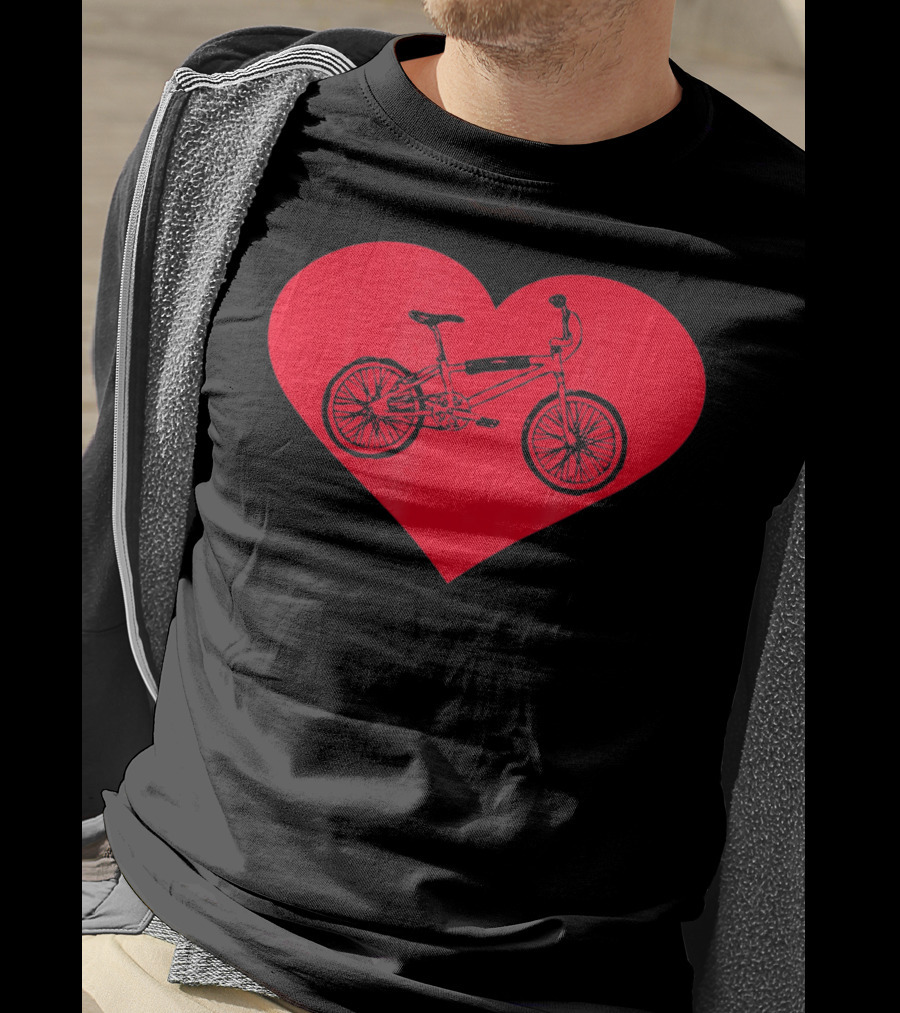 Bicycle In Red Heart Valentine T-Shirt