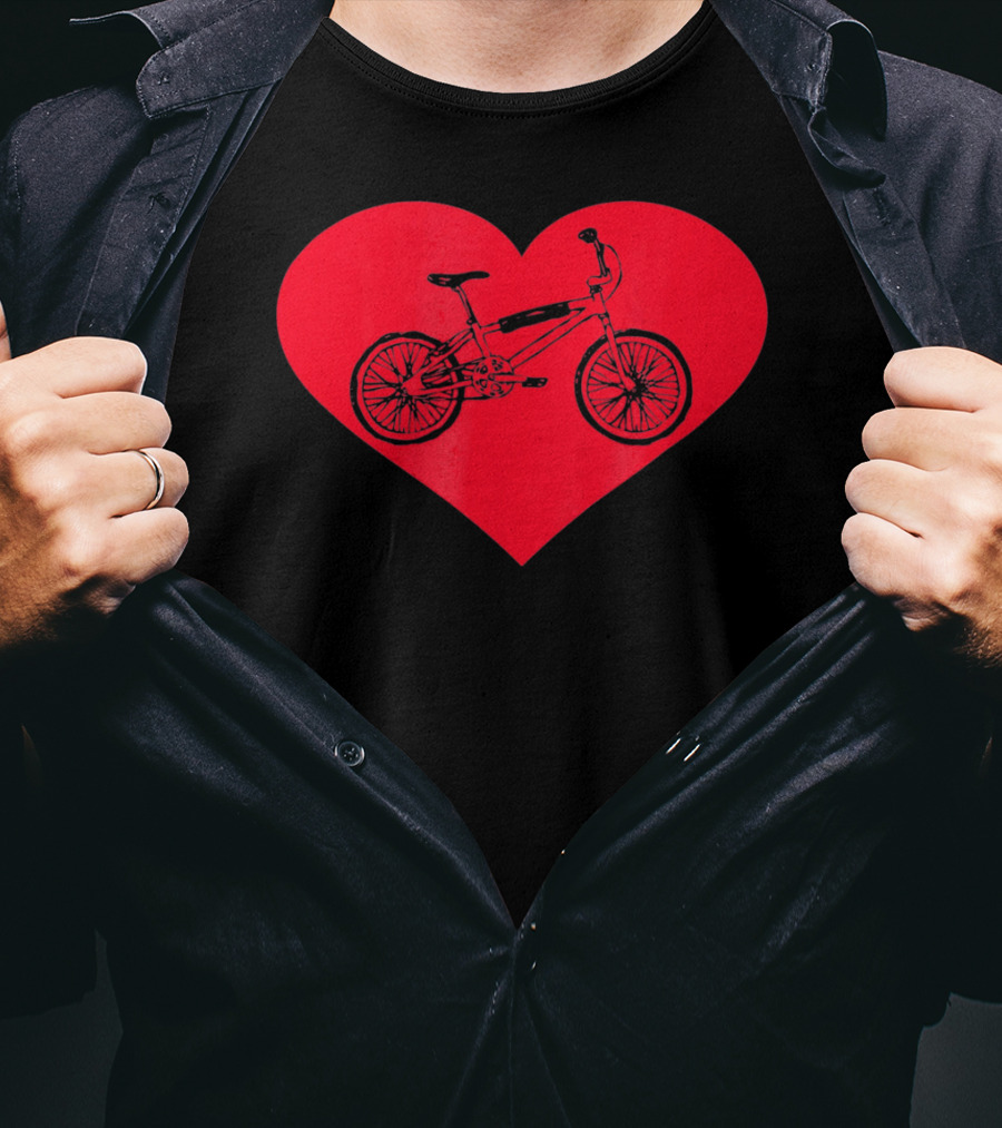 Bicycle In Red Heart Valentine T-Shirt