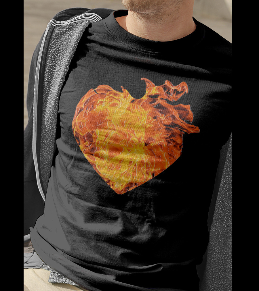 Valentines Day Big Heart Of Fire T-Shirt