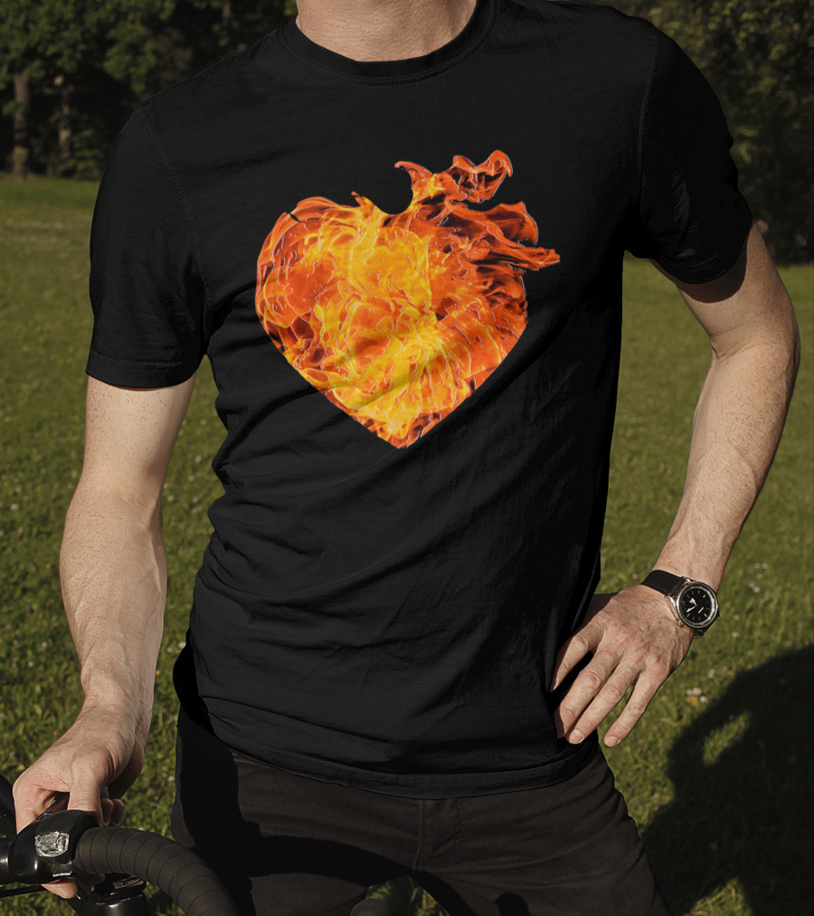 Valentines Day Big Heart Of Fire T-Shirt
