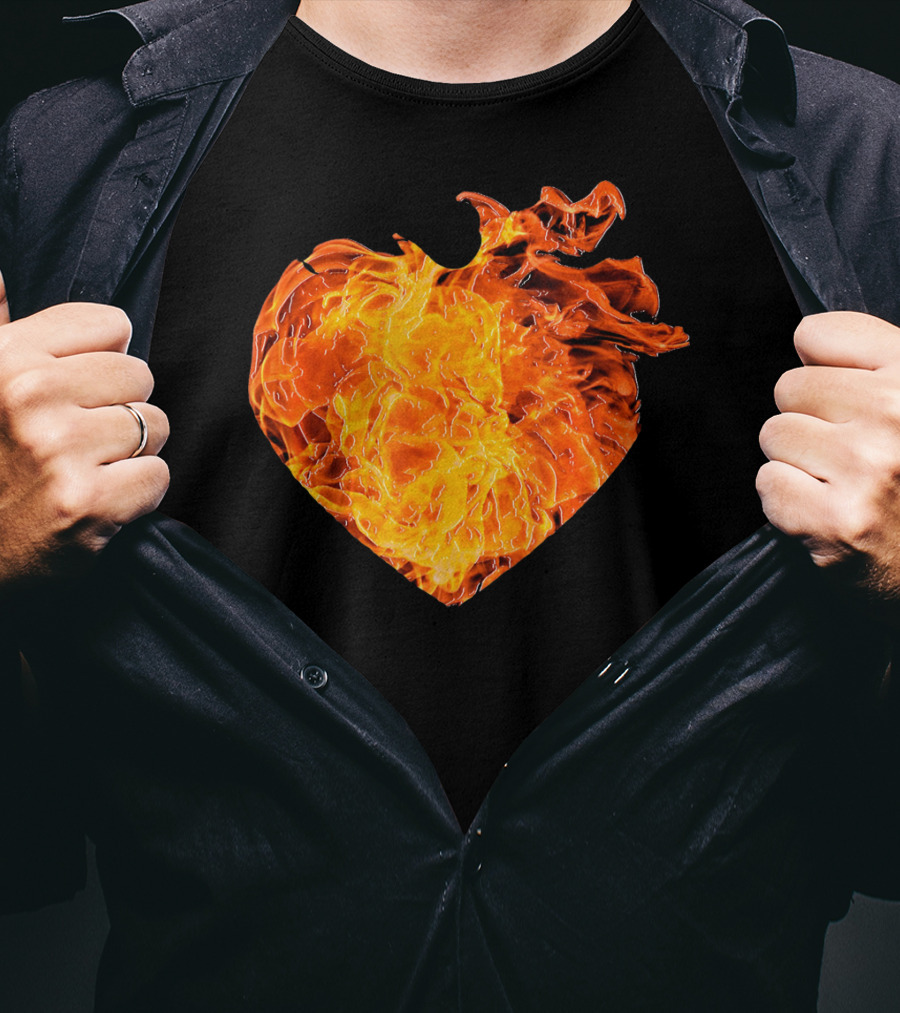 Valentines Day Big Heart Of Fire T-Shirt
