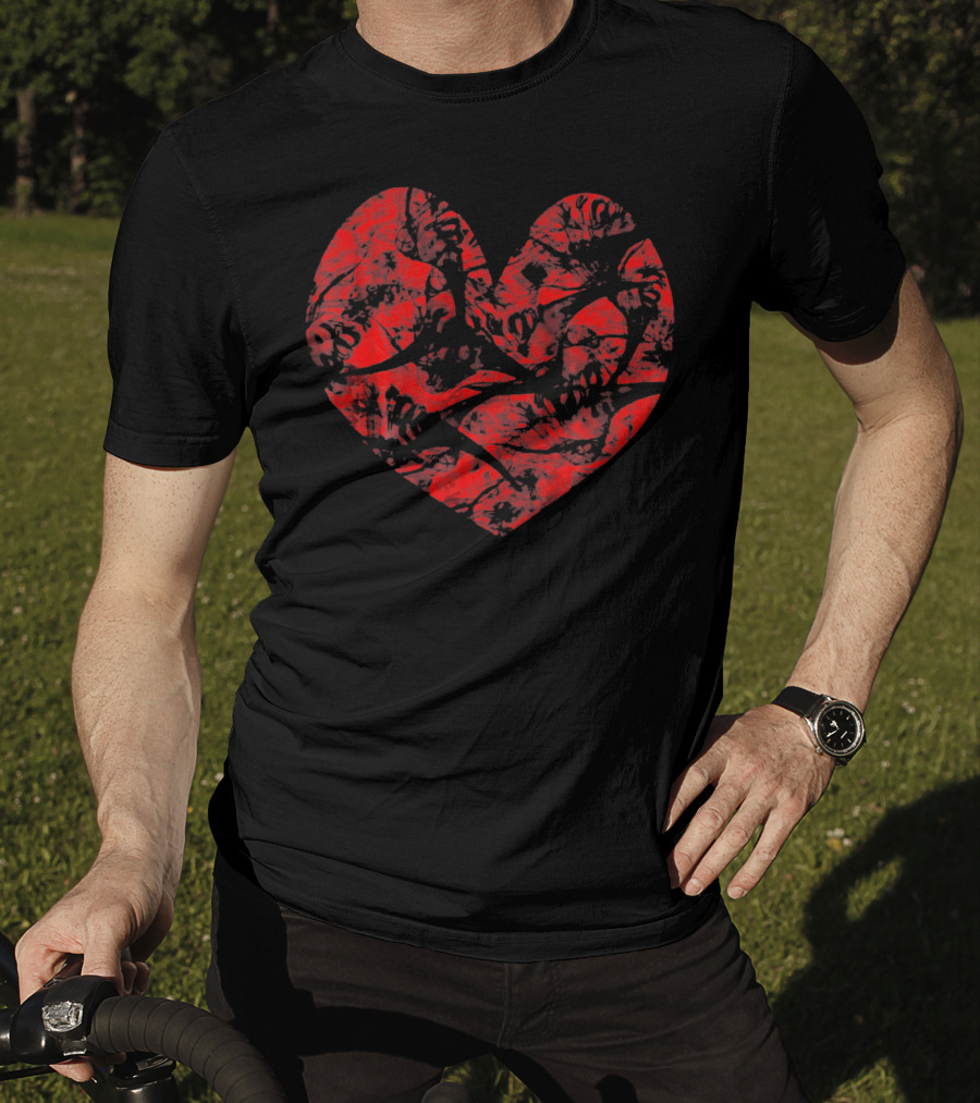 Big Red Heart Distressed Smoke Valentine T-Shirt