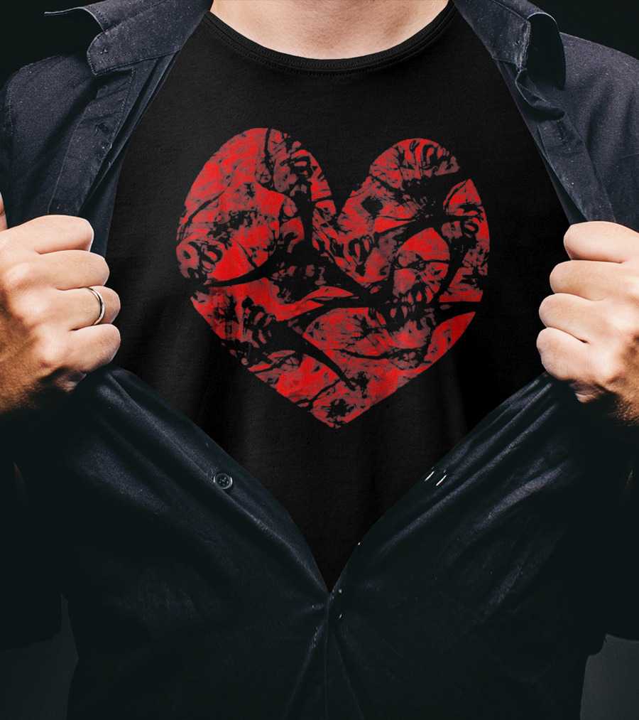 Big Red Heart Distressed Smoke Valentine T-Shirt