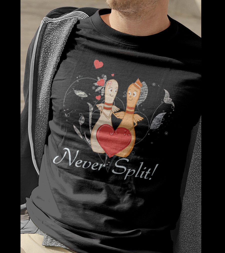 Never Split Bowling Couples Valentine's Day T-Shirt