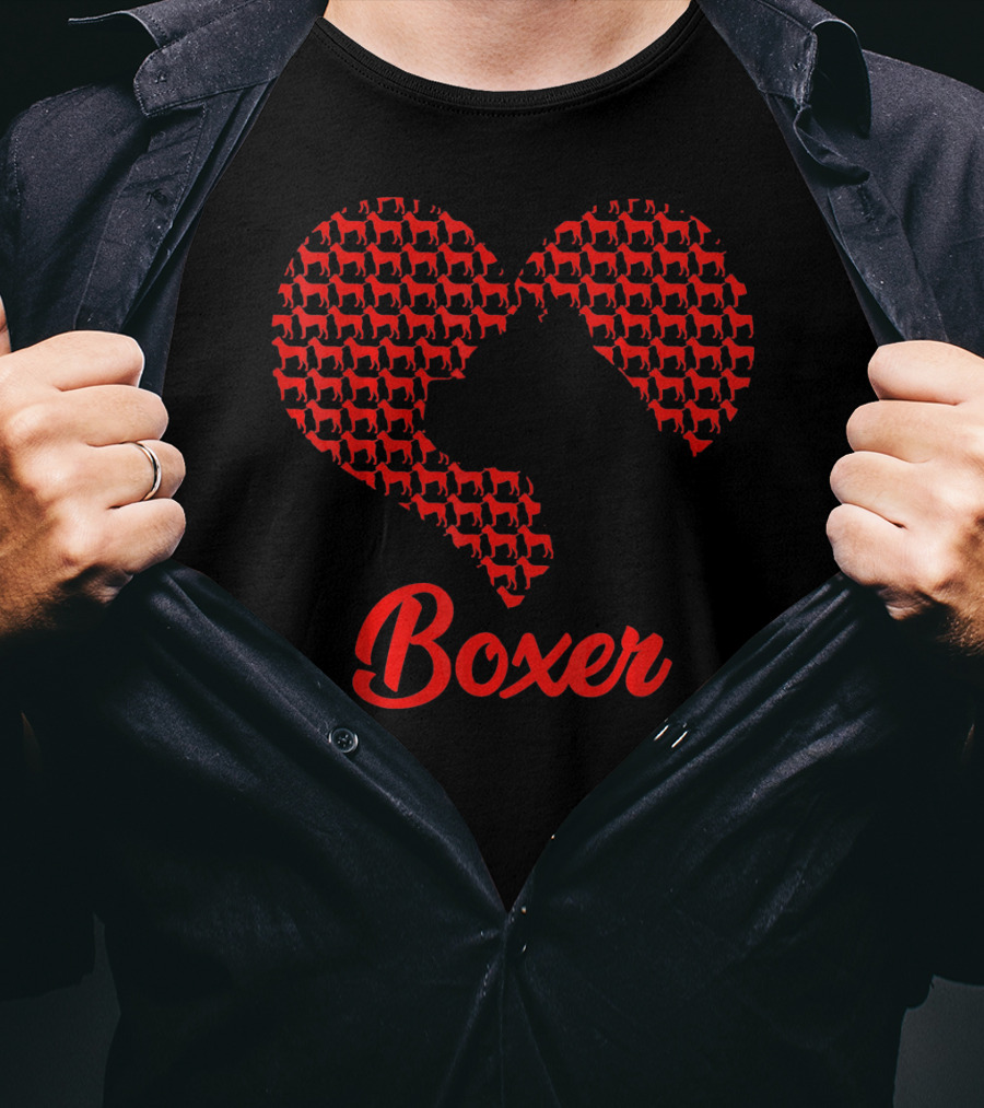 Boxer Heart Valentine Love Boxer T-Shirt