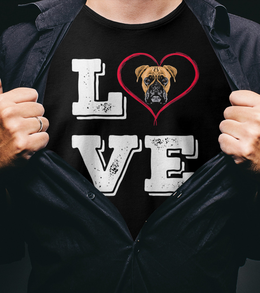 Boxer Dog Love Heart Va Dog Mom T-Shirt